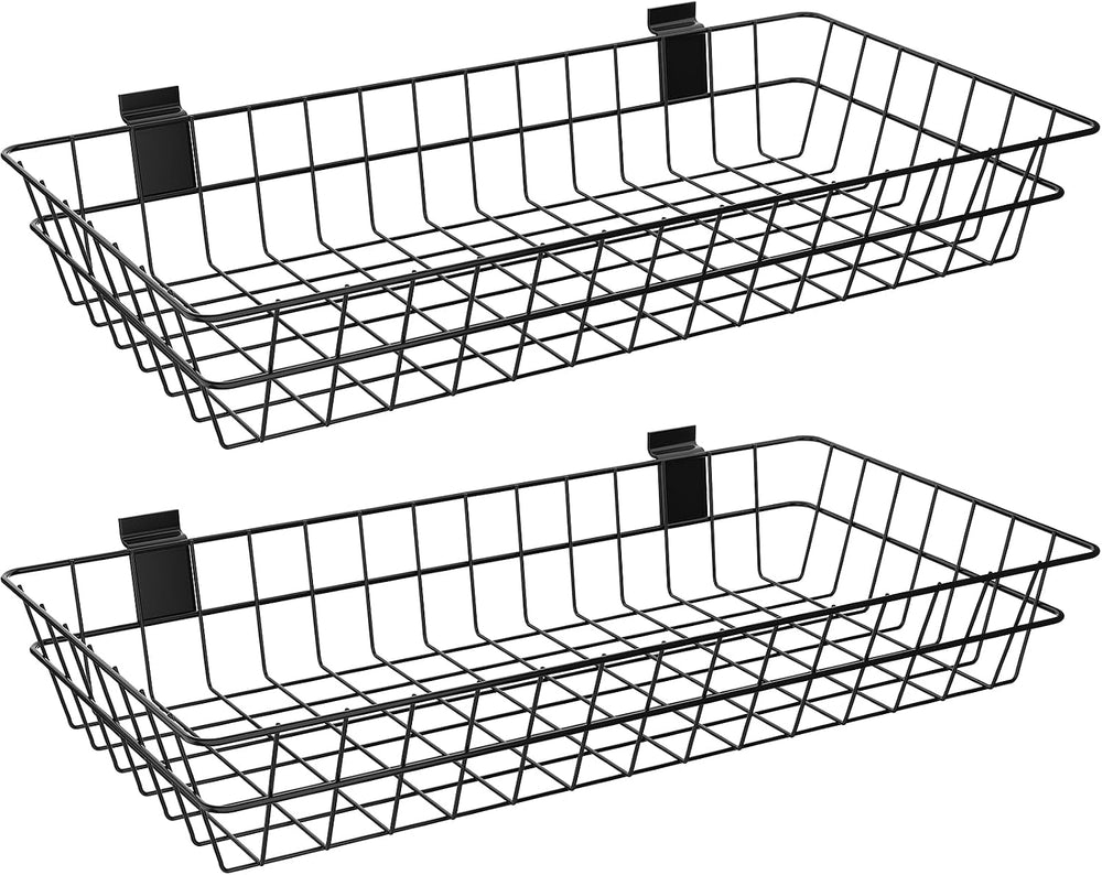 2 Pack Extra Large Slatwall Baskets, 24" x 12" x 4" Slatwall P...