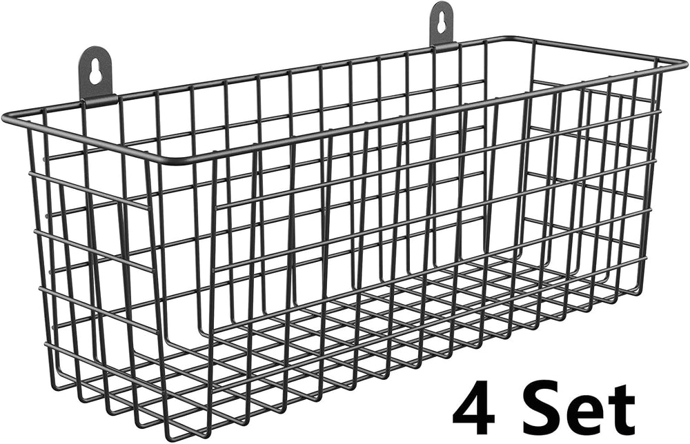 MaraFansie Extra Large Hanging Wall Basket 4-Pack Wall Mounted Wire Basket Ca...