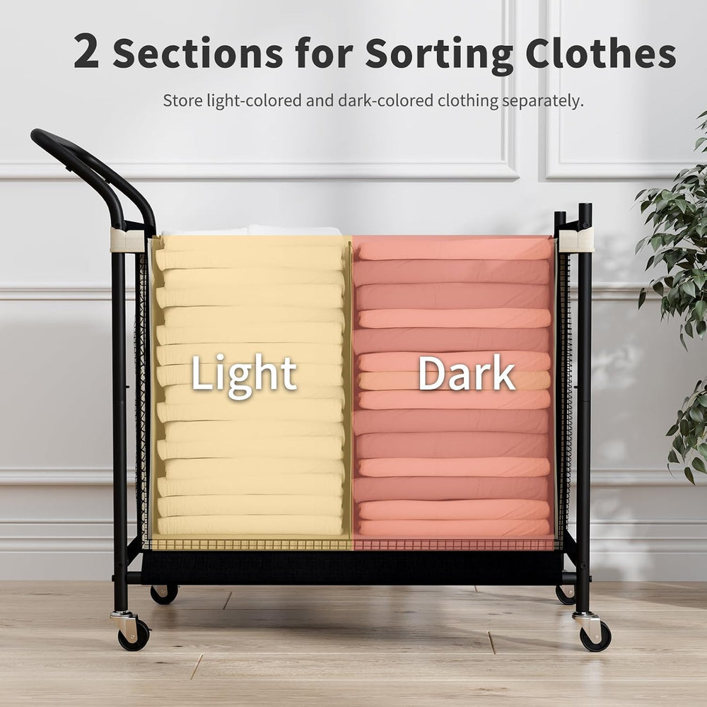 Laundry Hamper with Wheels,Laundry Basket with Removable and Washable Liner B...