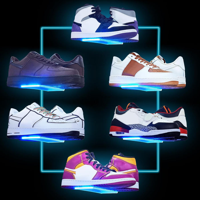 DILIBRA 6 Packs Floating Shoe Display Shelf with Light, Glow Color Changing
