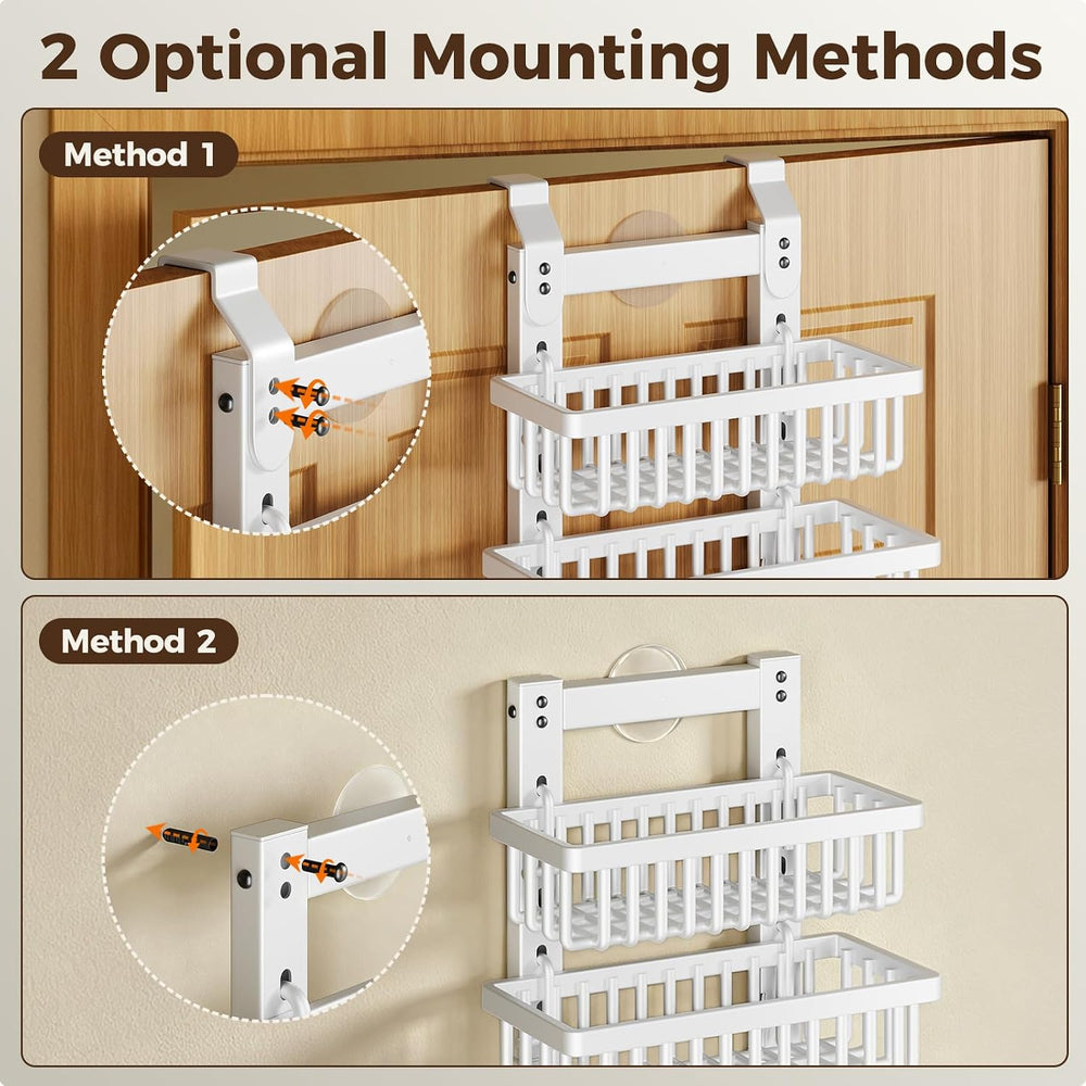 POKIPO 9 Tier Narrow Over The Door Pantry Organizer, 2 in 1 Wall Mount or Han...
