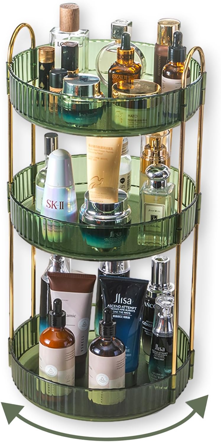Asayuee 360 Rotating Perfume Organizer,3 Tier Large Capacity Make Up Organize...