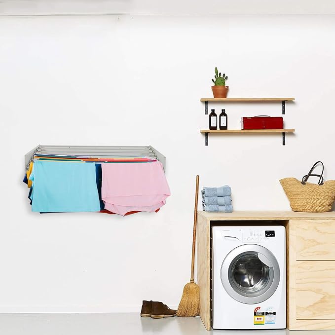 Step Up Laundry Drying Rack, Wall Mounted, Retractable Clothes Drying Rack