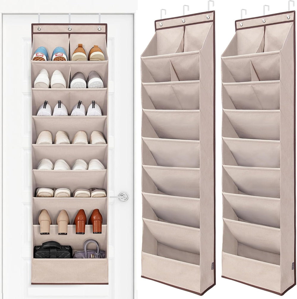 STORAGE MANIAC Over the Door Shoe Organizer Heavy-Duty Large Deep Pocket Hang...