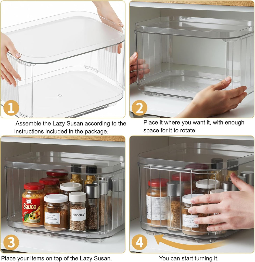 2-Tier Lazy Susan Turntable Organizer for Cabinet/Countertop/Pantry/Bathroom/...