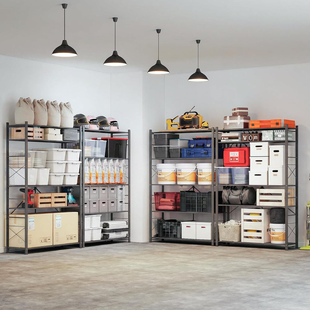 ALANNG 40" W Foldable 5-Tier Storage Shelves on Wheels Adjustable