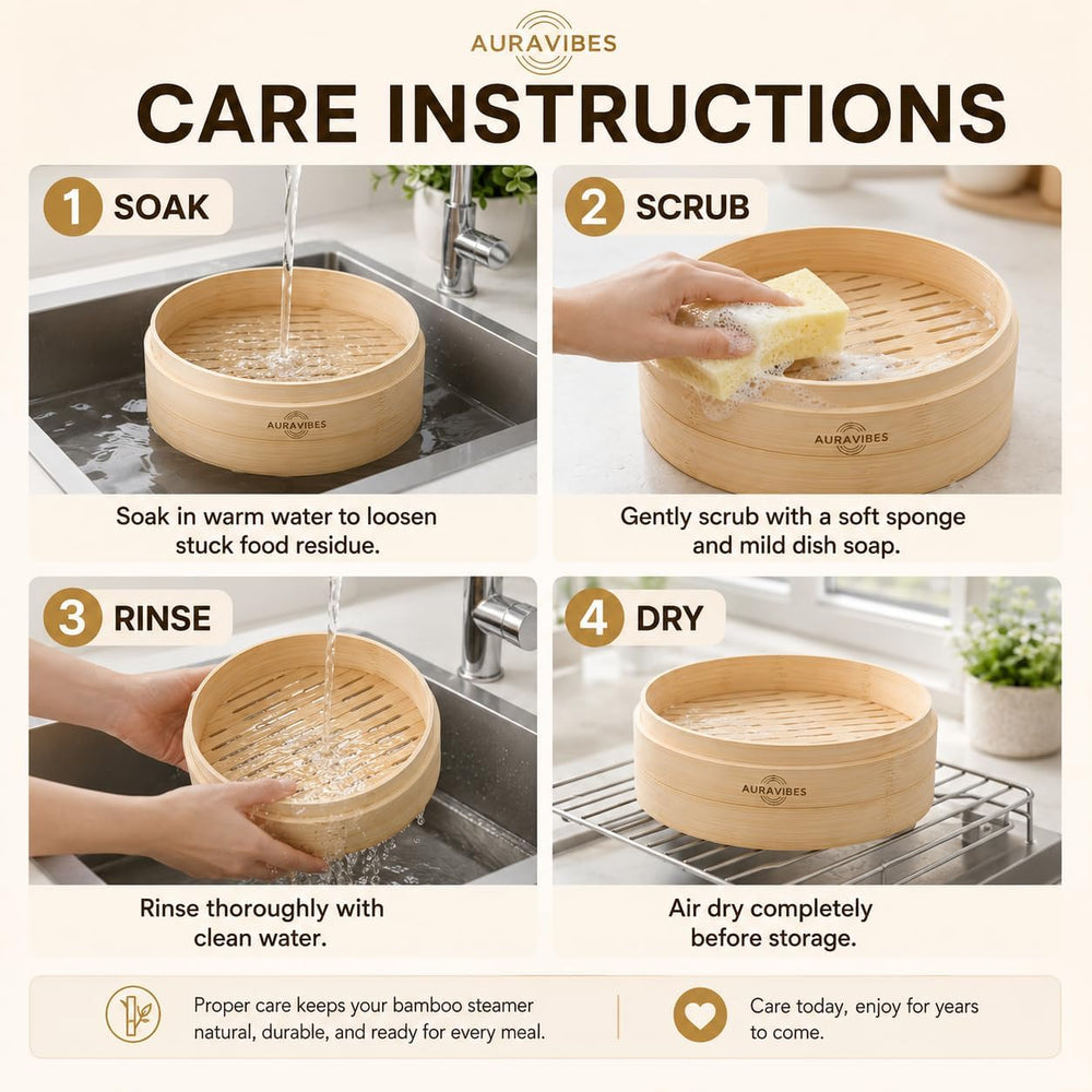 Bamboo Steamer Basket 10 Inch 2 Tier