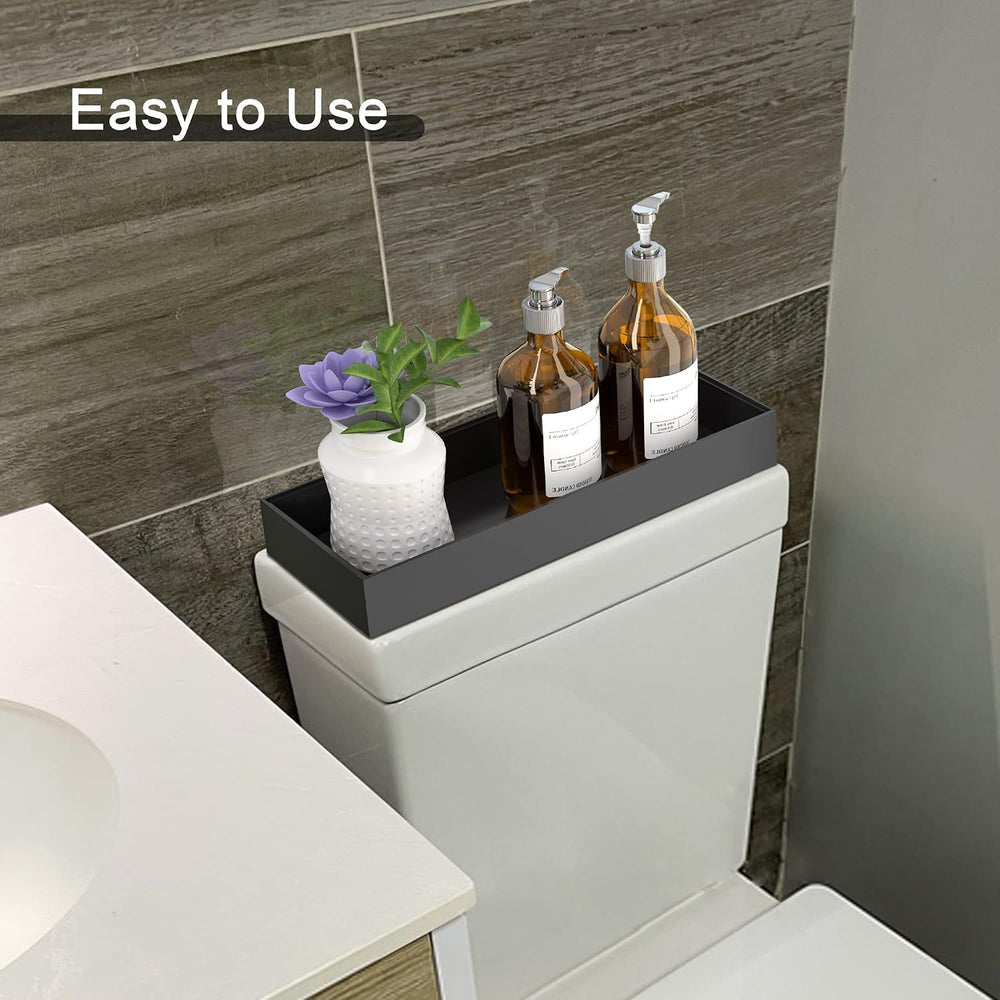 Toilet Tank Tray for Modern Black Bathroom Decor Set of 2 Toilet Tank Topper ...