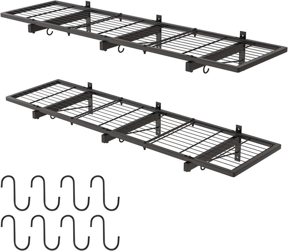 2-Pack 1x4ft Heavy Duty Garage Wall Shelving, 320 lbs Load Capacity, Garage S...