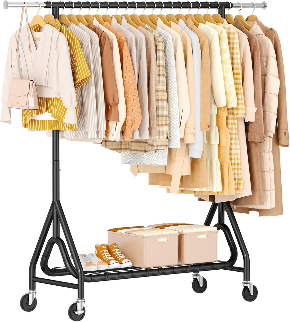 Heavy Duty Clothes Rack, Metal Clothing Rack Load 450 LBS, Rolling Coat Racks...