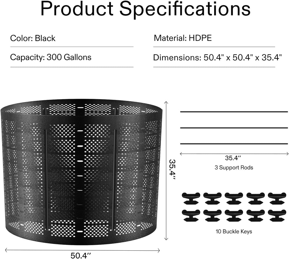 VIVOSUN 300 Gallon Outdoor Compost Bin, Expandable Composter, Easy to Setup &...
