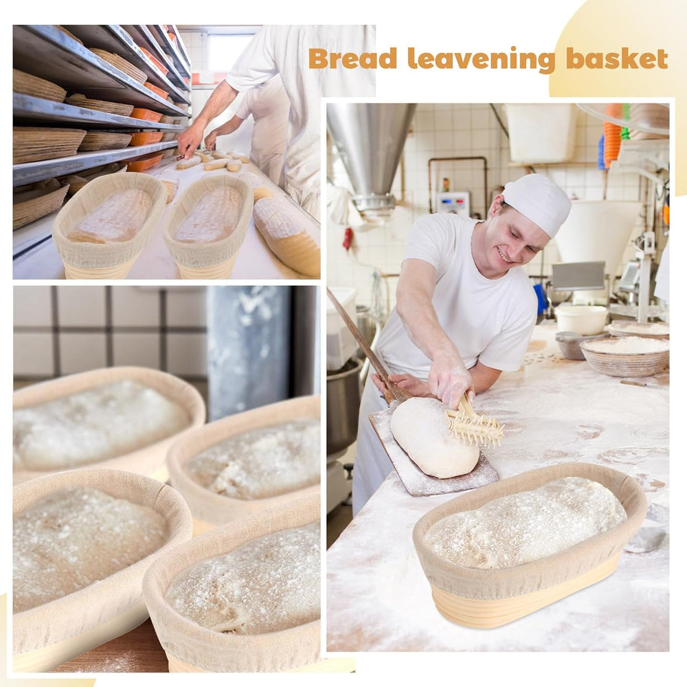 Gejoy 20 Sets Banneton Proofing Baskets with Liner Sourdough,Oval,10''