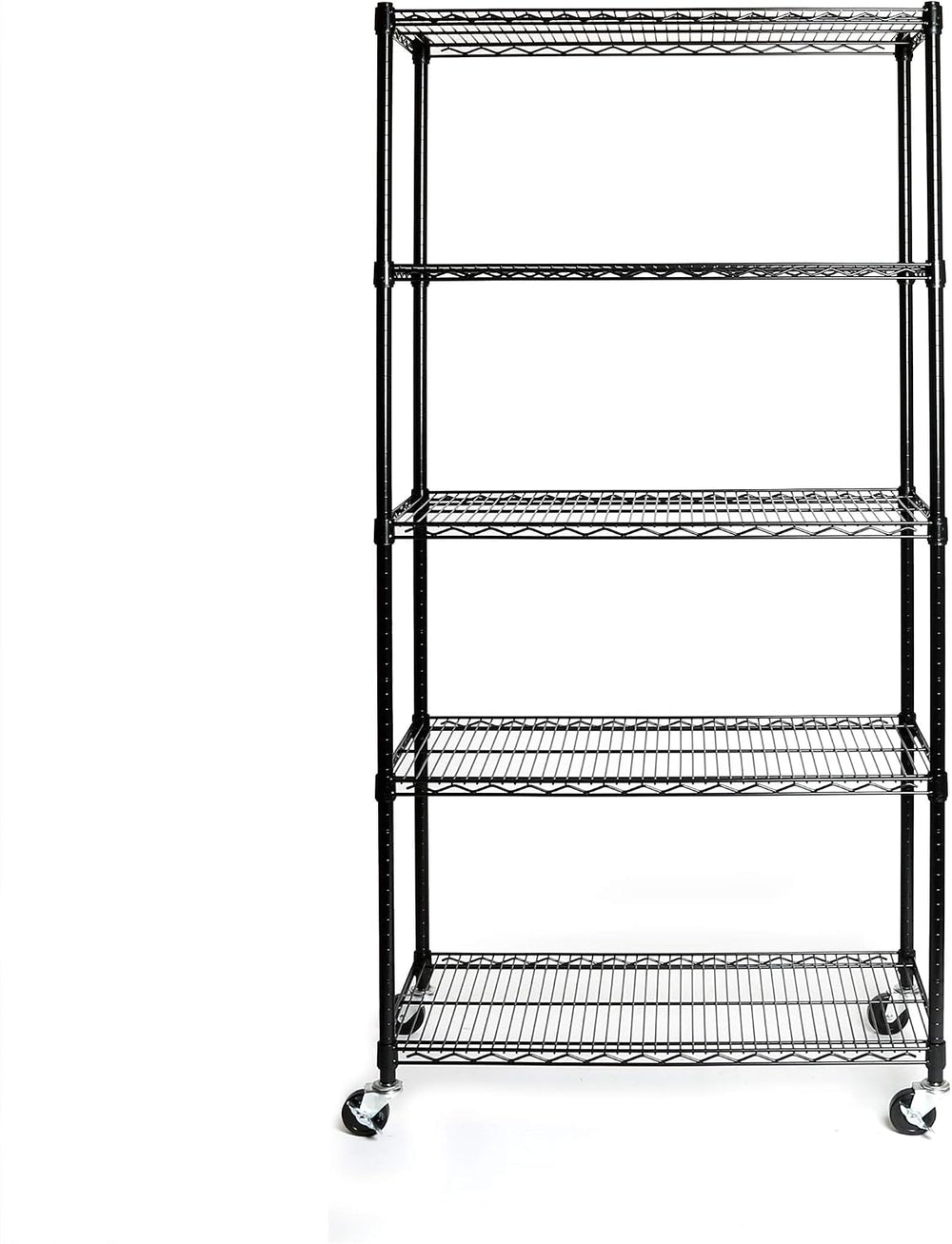 UltraDurable 5-Tier NSF Steel Wire Shelving, 36"W x 18"D x 75"...