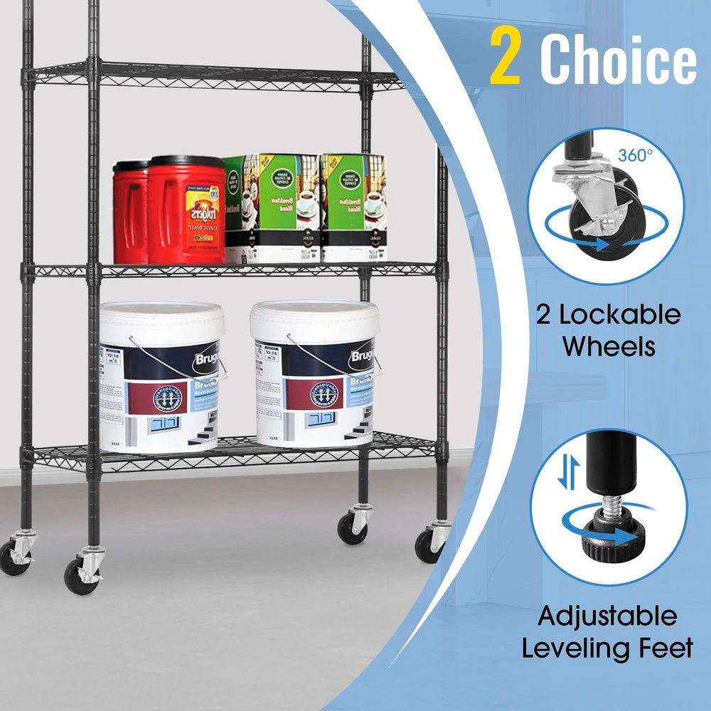 PayLessHere | 4-Tier Wire Shelf | 36"x14"x62" | Black