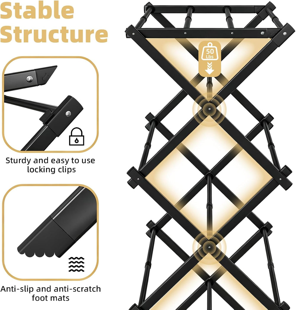 BAKON Clothes Drying Rack Foldable for Small Space, No Installation Required,...