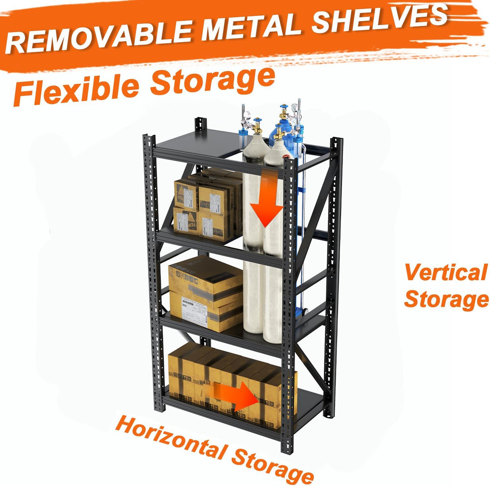 31.5''W Heavy Duty Storage Shelves, 2500LBS Metal Garage Shelving Uni...