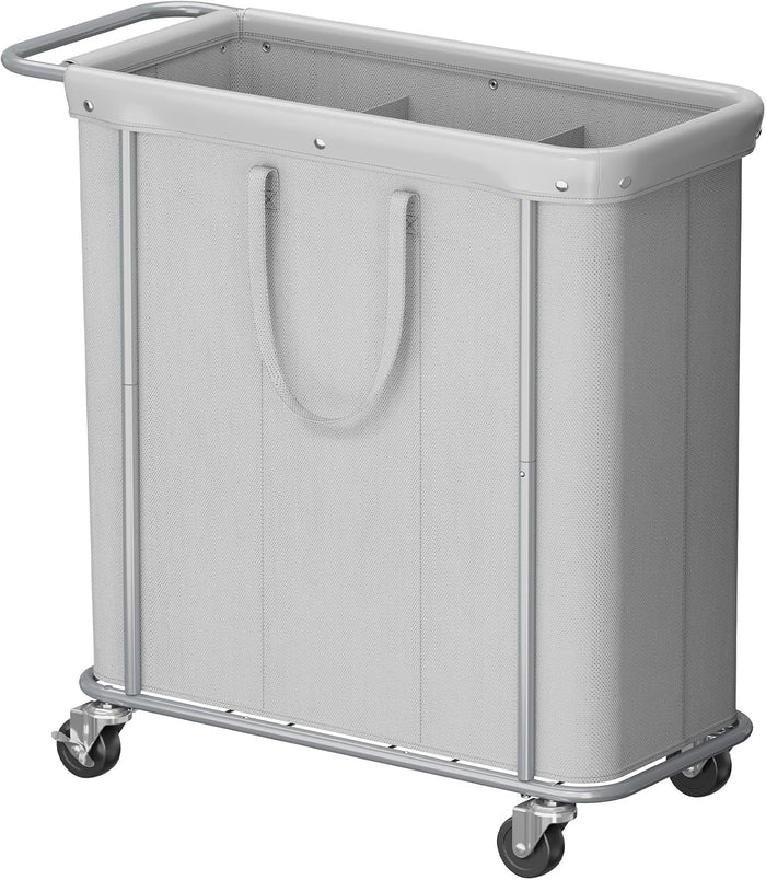 Lifewit 200L Rolling Laundry Basket with Steel Frame, Removable Bag, Silver Gray