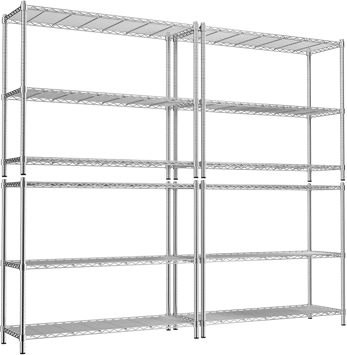 Storage Shelves, 3-tier Adjustable Metal Industrial Utility Shelf Rack
