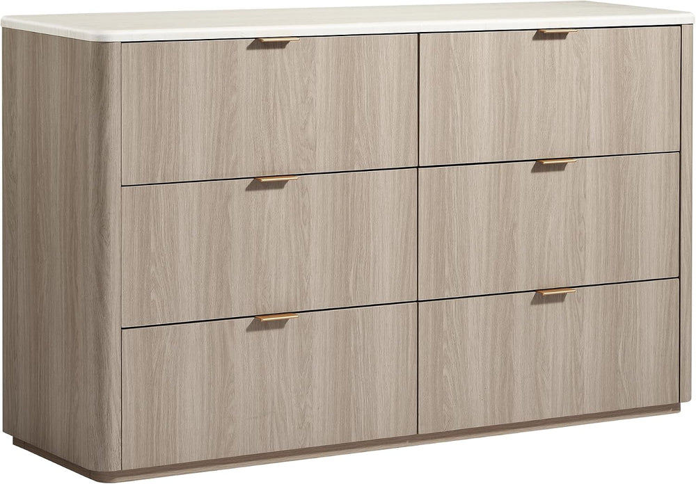 ModernMate 6 Drawer Dresser for Bedroom, 54" Clothes Dresser with Smooth...