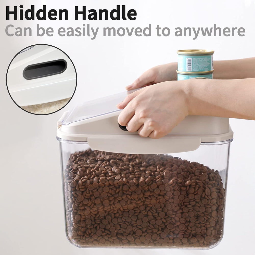 Fhiny 11LB Dog Food Storage Container, Airtight Pet Treat Bin Translucent Dry...