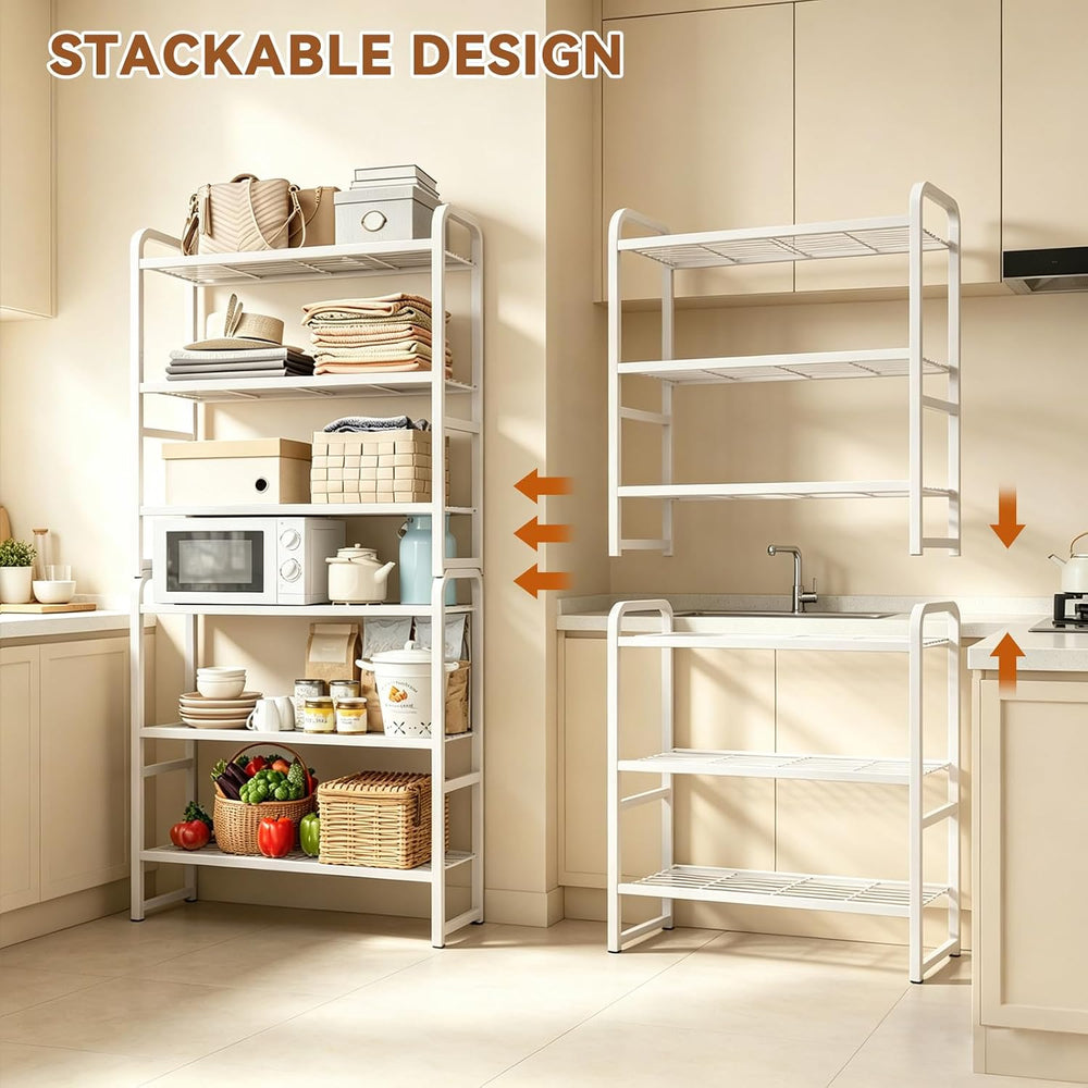 3 Tier Simple Shelf Organizer for Indoor Outdoor, Waterproof Heavy Duty Steel...