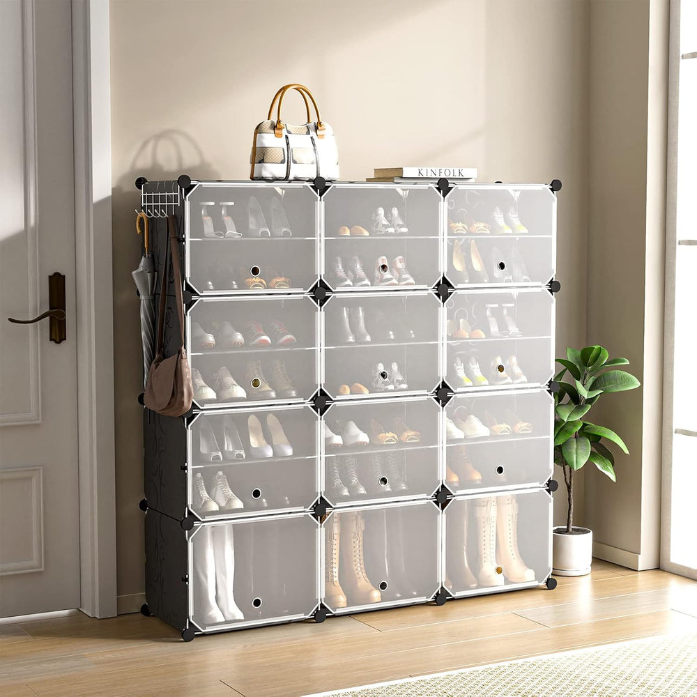 GOFLAME Portable Shoe Rack Organizer, 48 Pairs Expandable Modular Shoe Storag...