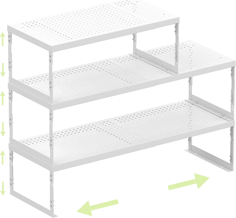 Adjustable Expandable Metal Storage Shelf, Standing Shelf Unit for Kitchen Ca...