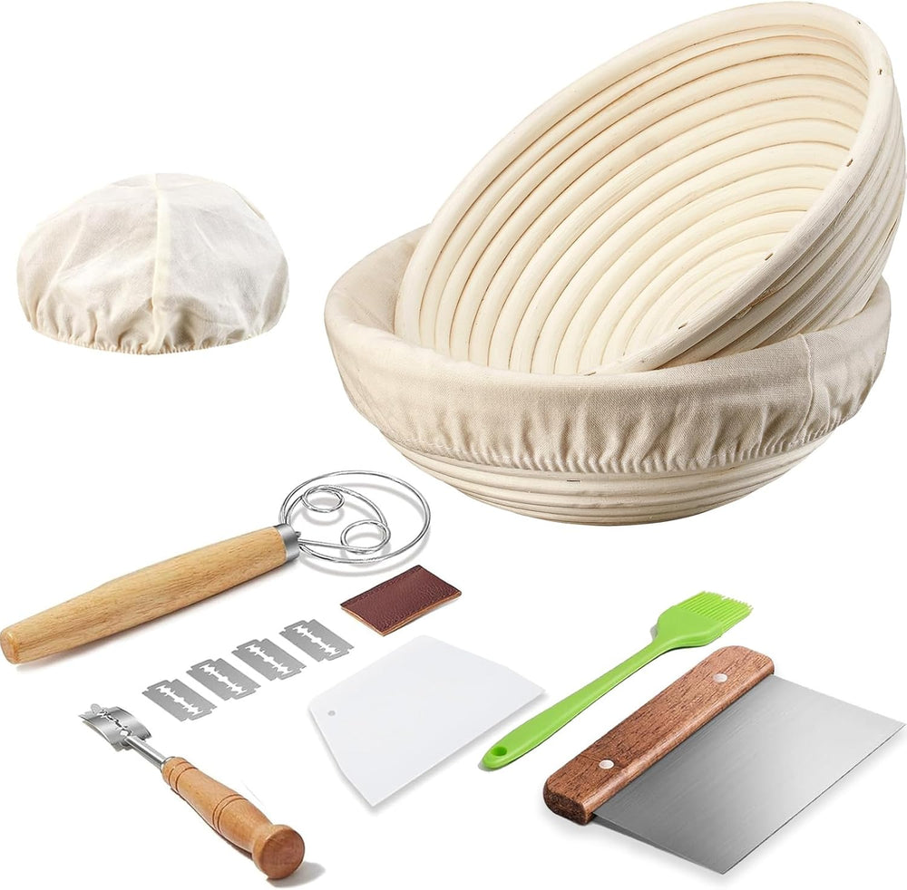 Dimpola Banneton Bread Proofing Basket Banneton Basket Set Sourdough Proofing...