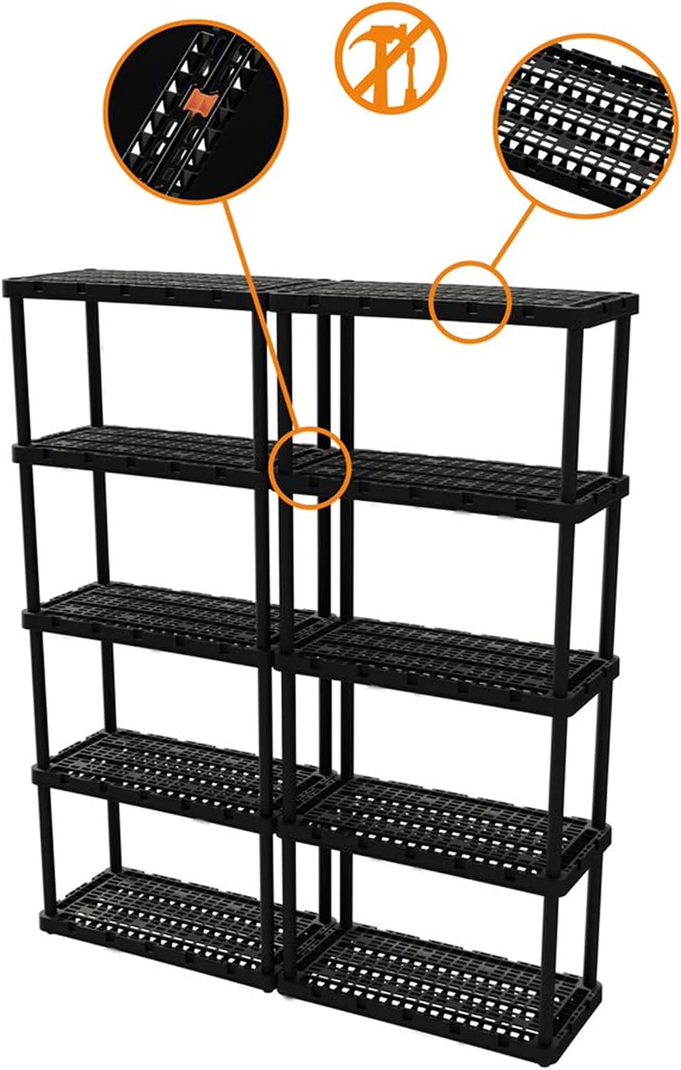 Gracious Living 5 Shelf Unit, Storage Shelves and Rack for Home