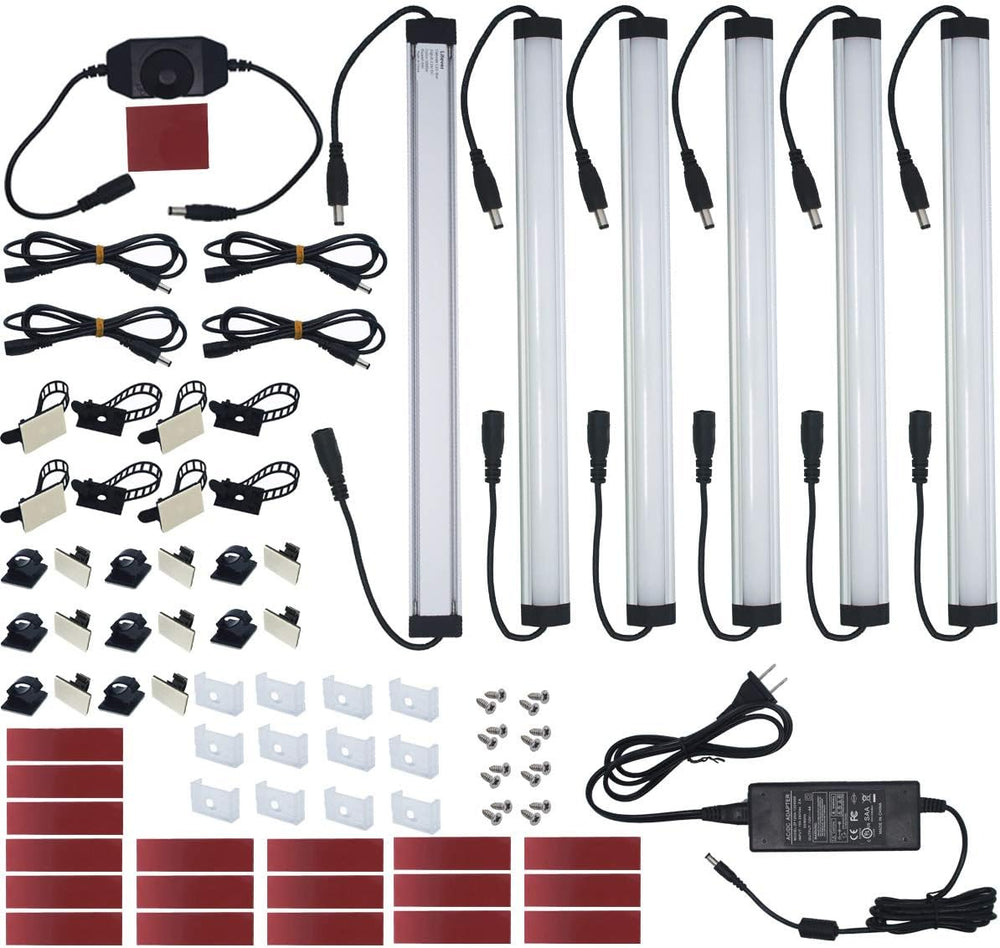 Under Cabinet LED Lighting Kit Plug in or Hardwired, 6 pcs 12 Inches Light St...