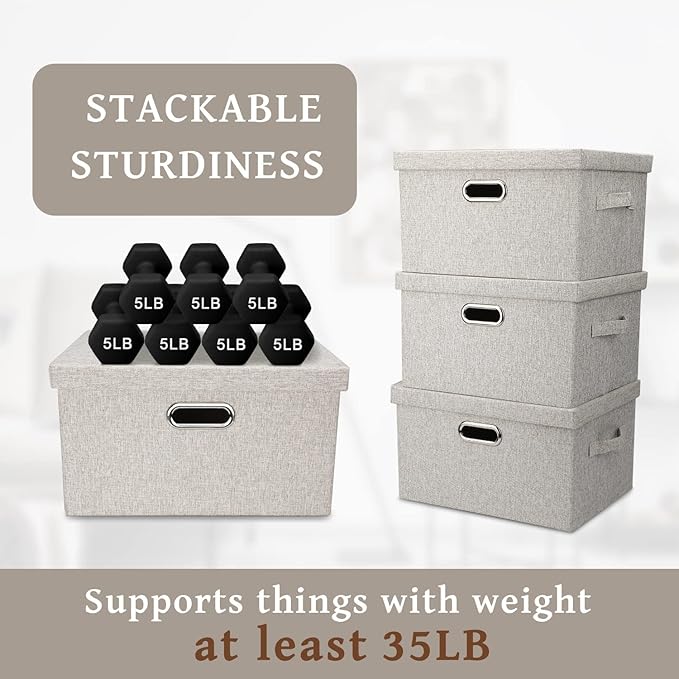 Medium 15" 21 Quart Collapsible Stackable Storage Bins