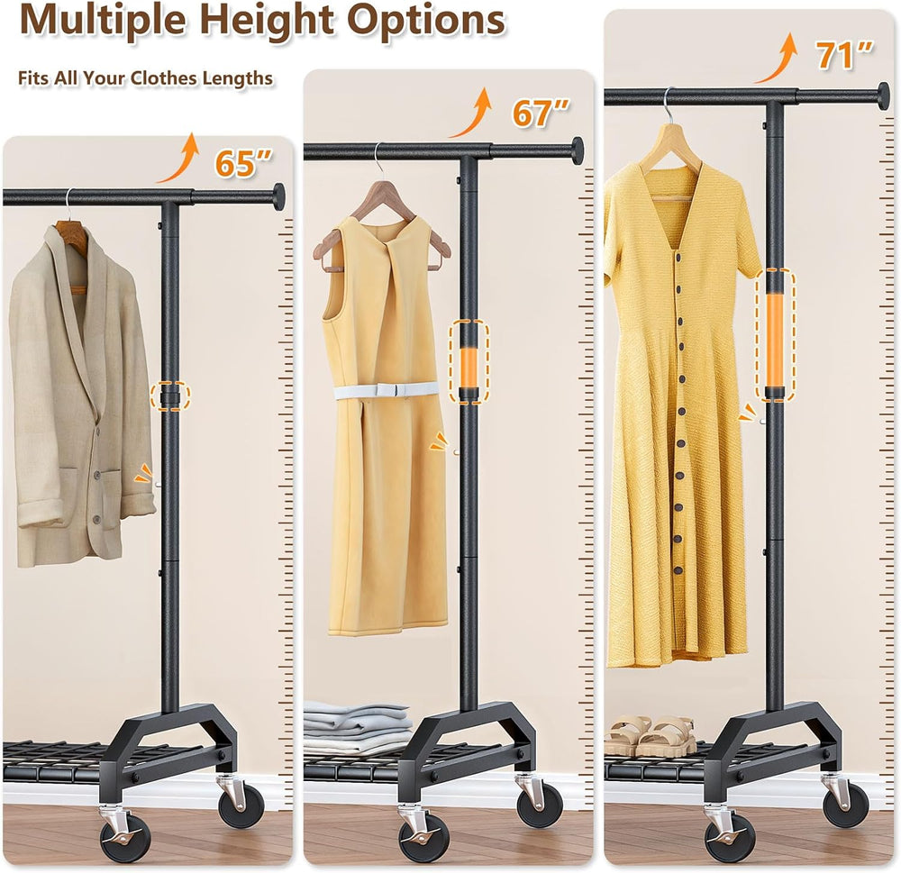 Wiracks Heavy Duty Clothes Rack for Hanging Clothes 350lbs Clothing Rack 3&qu...