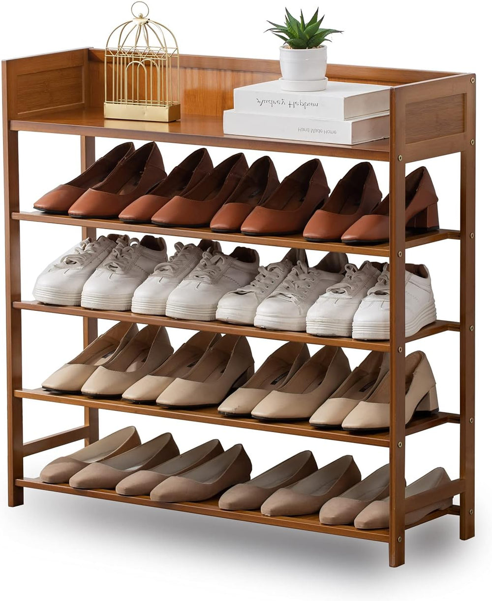 latifolia Bamboo Shoe Rack, 5-Tier Shoe Rack Organizer for Entryway, Living R...