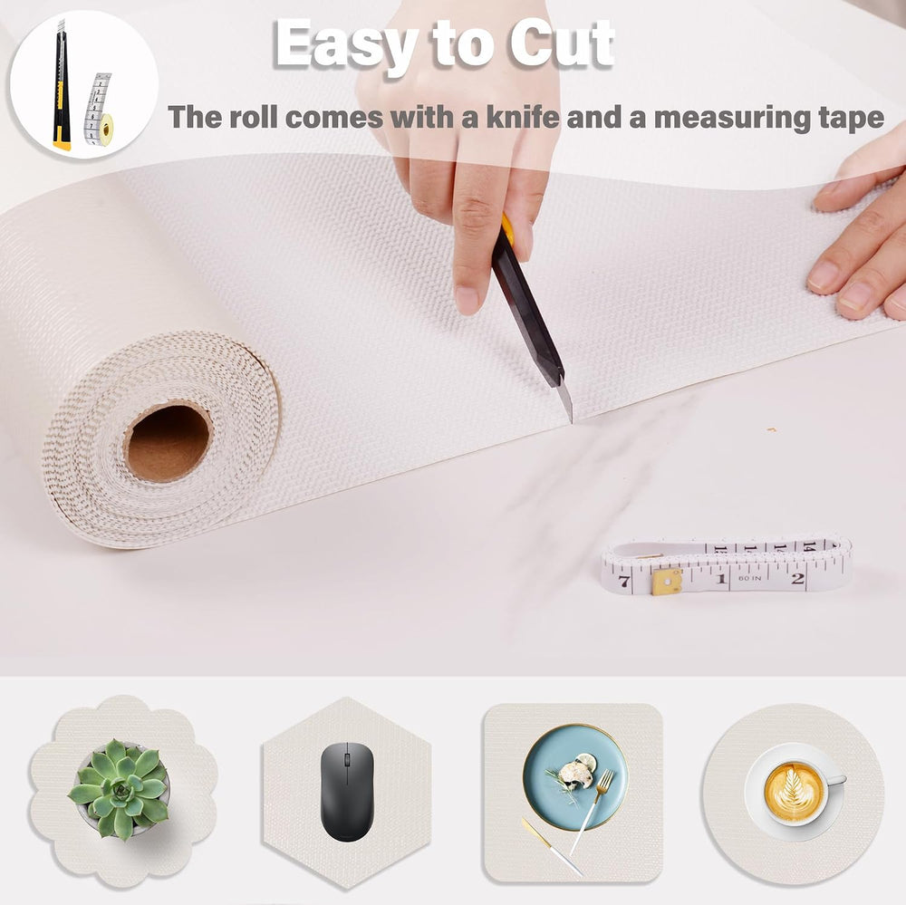 Shelf and Drawer Liners for Kitchen Cabinet,Cabinet Liner Off-White