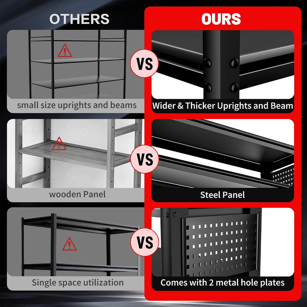 SILVEL 72.2''H Garage Shelving Heavy Duty 5-Tier Adjustable Storage S...