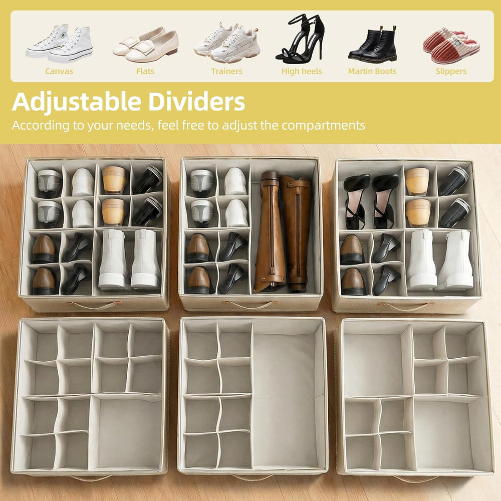 3 Pack Shoe Organizer for Closet, Storage Organizer Box with Wheels, Closet S...