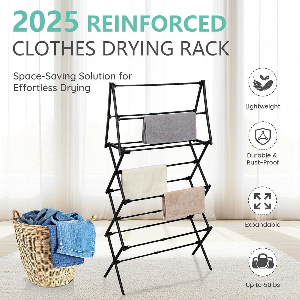 ZOES HOMEWARE 4 Tier Clothes Drying Rack Foldable | Foldable Clothing Drying ...