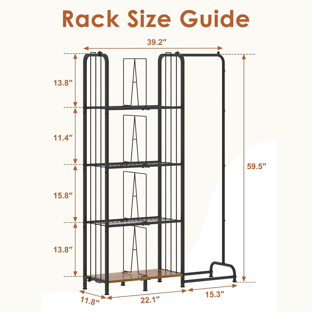 Honkazita 4-Tier Clothes Racks for Hanging Clothes, Black