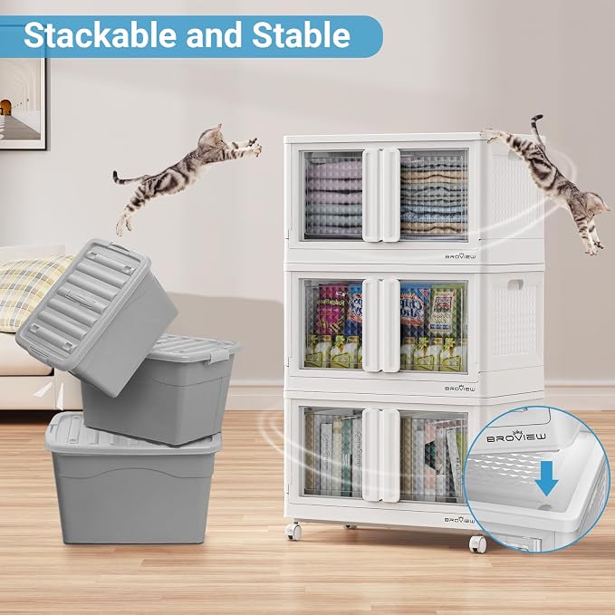 BROVIEW 400Qt Stackable Storage Bins