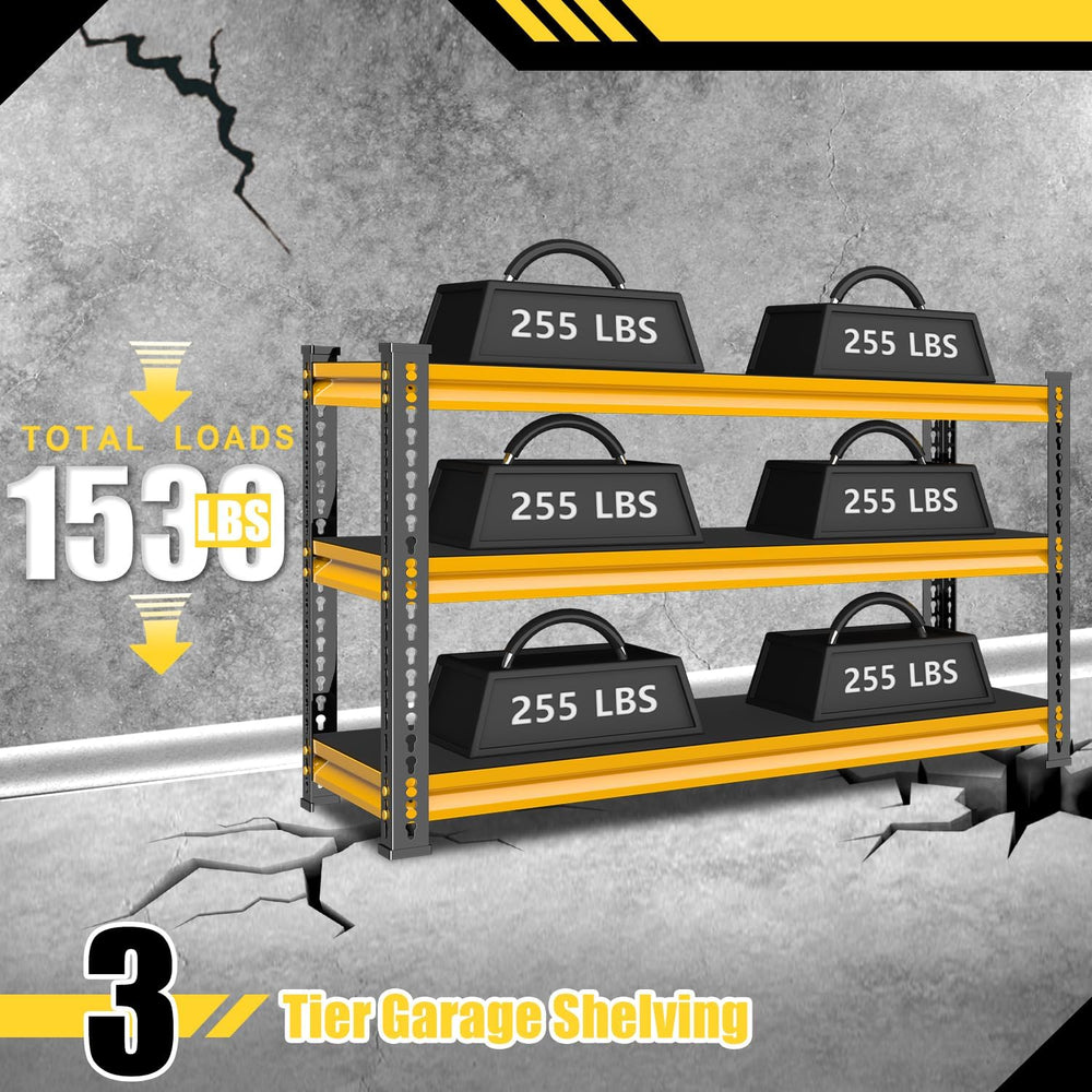 Metal Garage Shelving Heavy Duty, 1530LBS Loads Garage Storage Shelves, 48”W ...