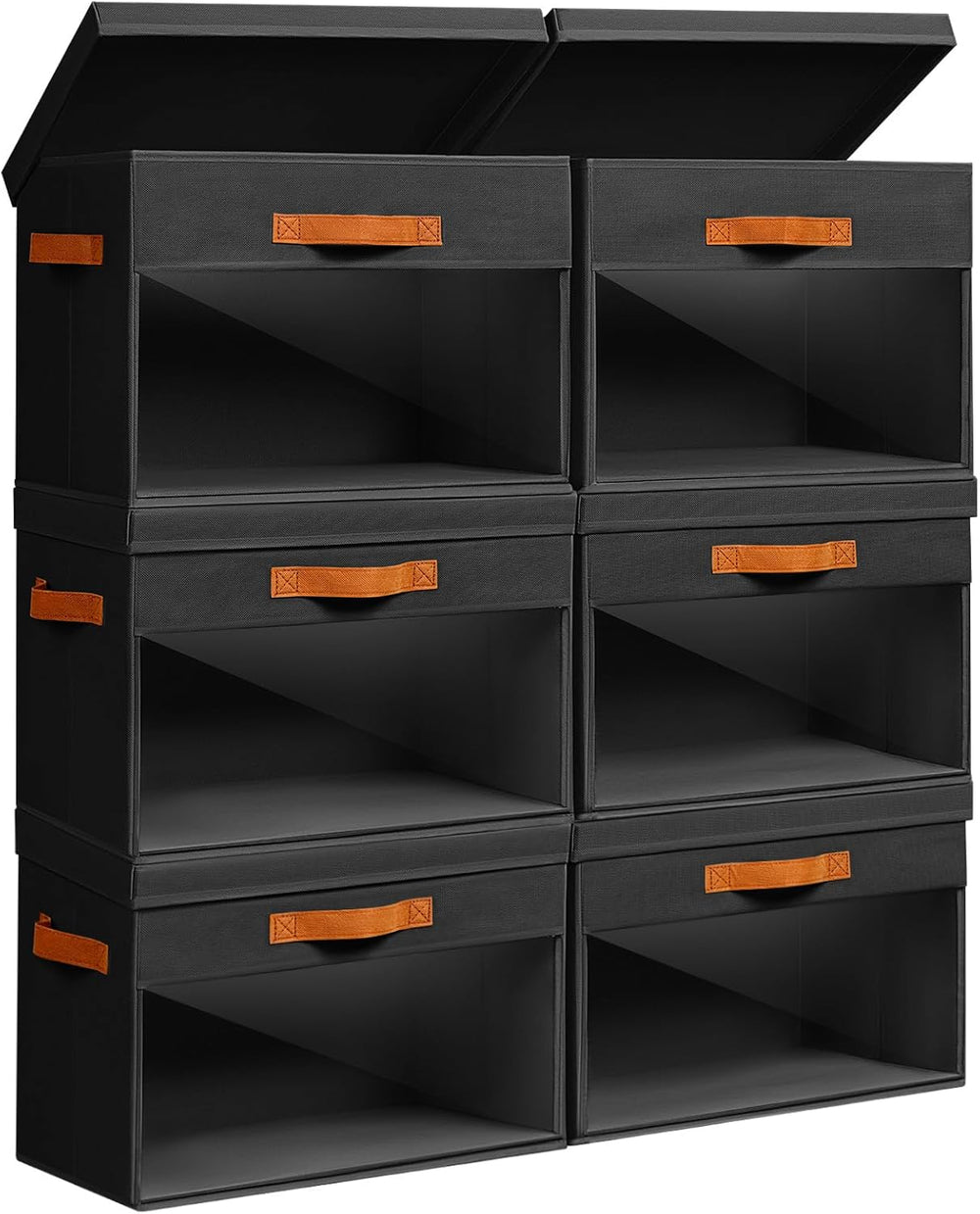 Homsorout Large Storage Bins with Lids - 6 Pack Foldable Decorative Organizer...