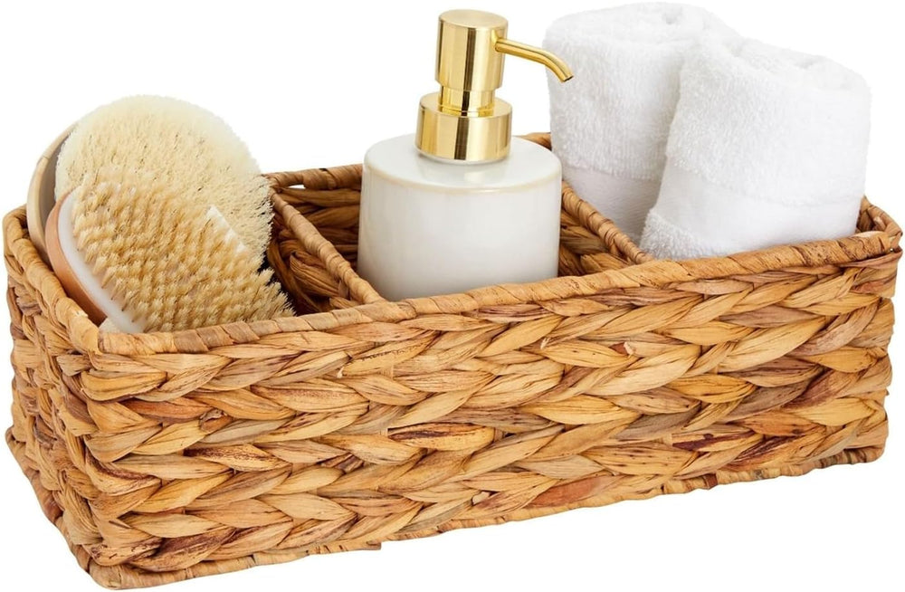 Farmlyn Creek 3-Section Rectangular Wicker Basket - Three Compartment Toilet ...
