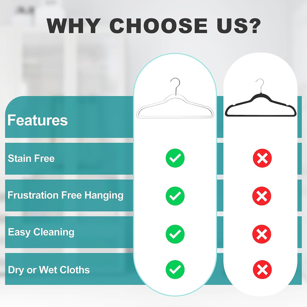 Quality Hangers Clear Plastic Hangers for Clothes | 50 Pack - 17.5 Inch | Hea...