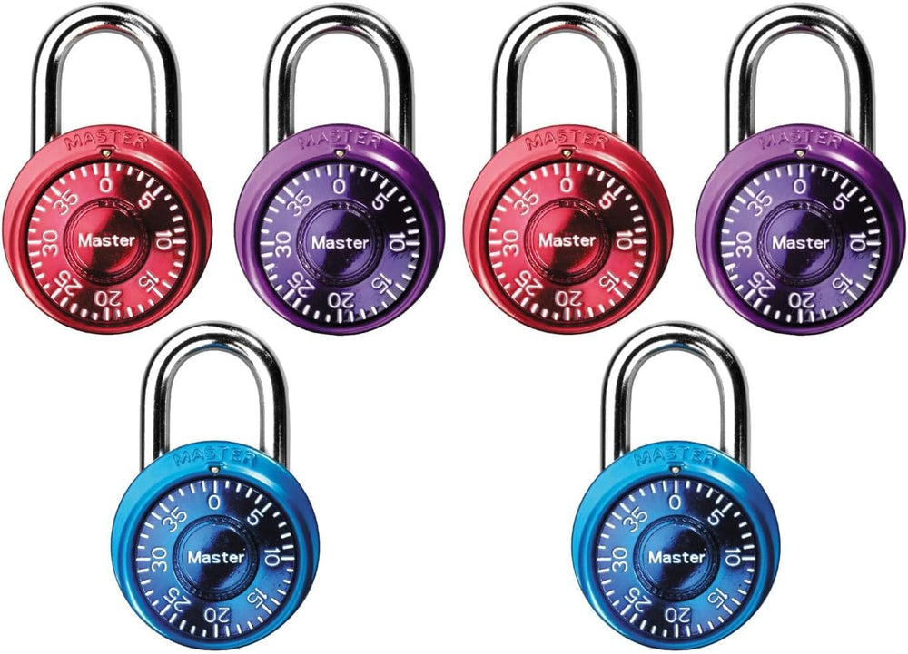 Master Lock 1533TRI Locker Lock Mini Combination Padlock, 3 per pack, Colors ...