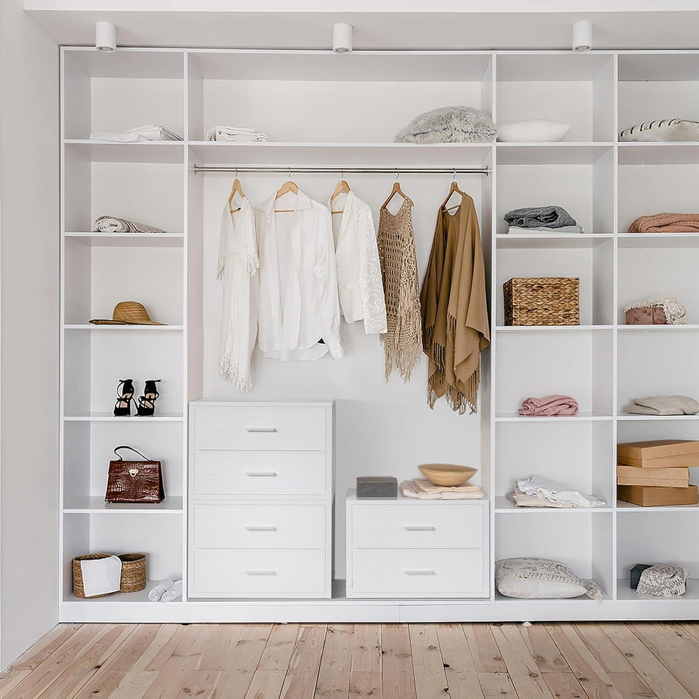 BOLUO Stackable Storage Drawers Closet Organizers and Storage Fabric White 2 ...