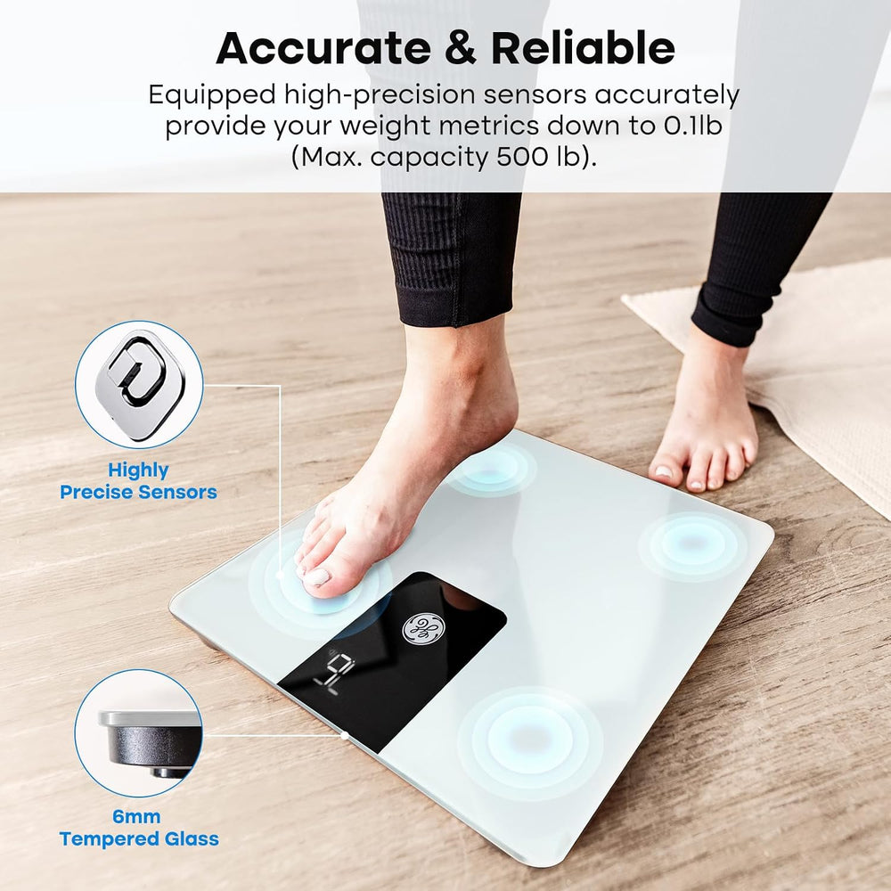 GE Bathroom Scale for Body Weight, Digital Weight Scales 500lbs Heavy Duty