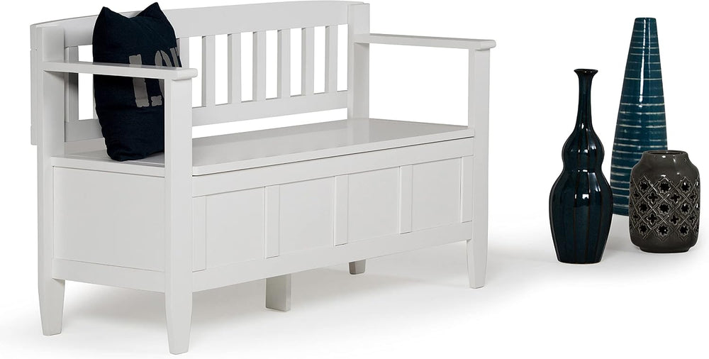 SIMPLIHOME Colton 42" Wide Solid Mango Wood Bench in Natural
