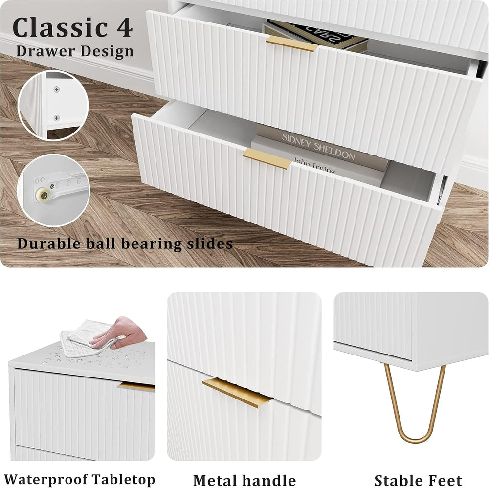 Masupu 4 Drawer Dresser, Drawer Chest, Tall Storage Chest Cabinet Organizer U...
