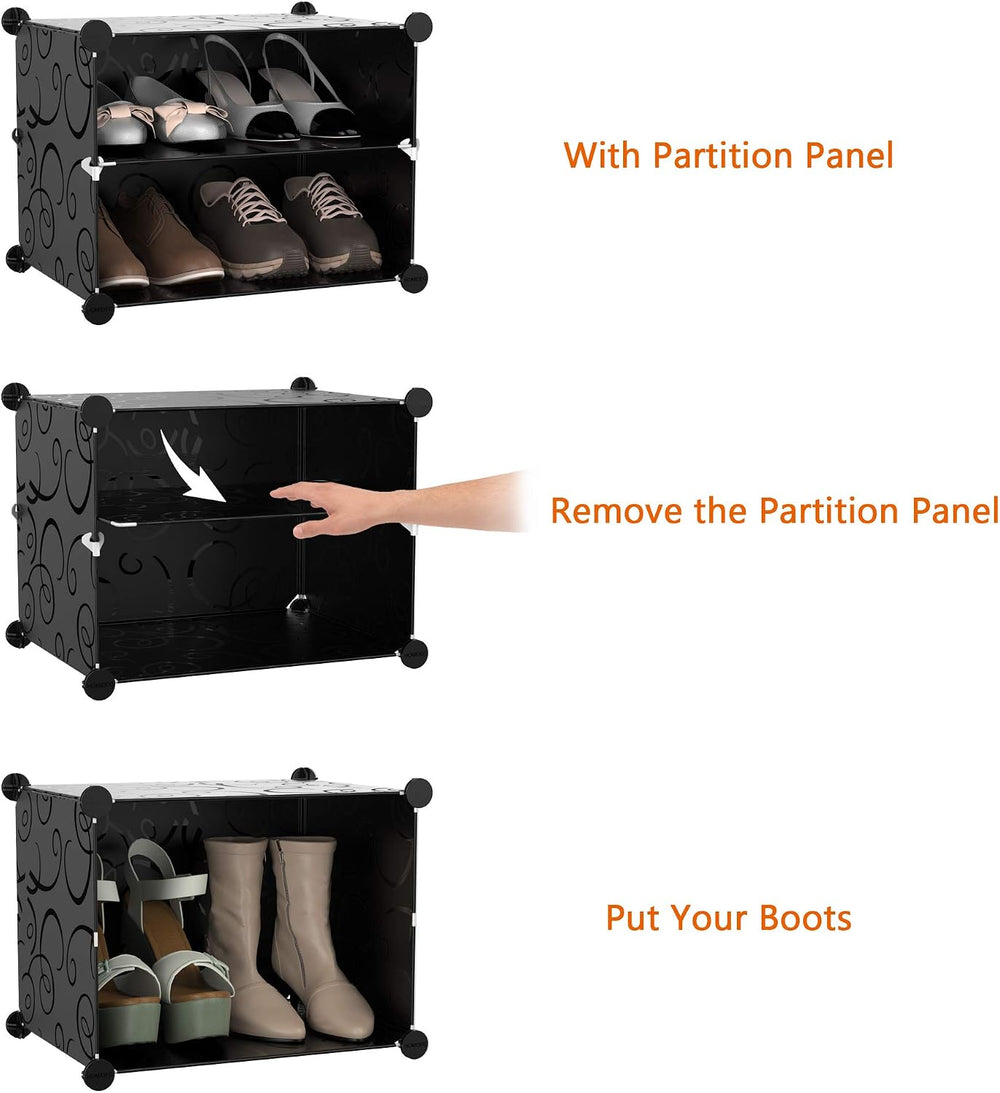 HOMIDEC Shoe Rack Organizer 48 Pair Modular Shoe Storage Cabinet for Closet