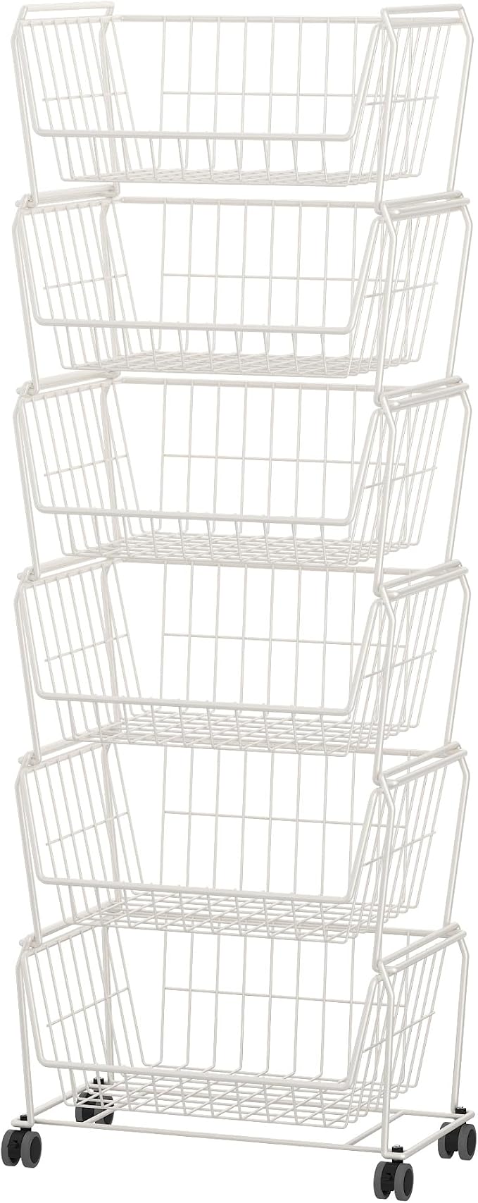 PUSDON Stackable Metal Storage Carts, Dual Use Shelf
